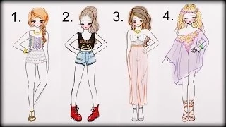 ❤ Drawing Tutorial - How to draw 4 Summer Outfits ❤