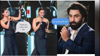 Emotional alia bhatt inside moments in  Filmfare award! emotional speech for Ranbir and Raha Kapoor