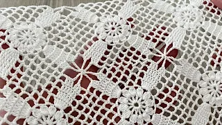 UNIQUE and GORGEOUS Crochet Shawl, Blouse, Tablecloth, Napkin, Runner Motif Pattern
