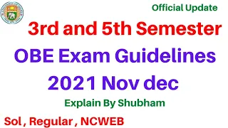 Du Sol OBE Exam Guidelines Explain | 3rd and 5th Semester Exam Guidelines | Sol Regular Ncweb