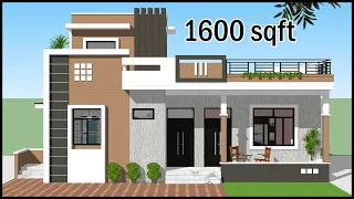 1600 SqFt East Facing House Design | 4 Room 3D House Plan | Latest Villa Design | Gopal Architecture