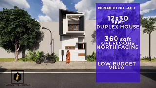 12x30  House Plan With 3d Elevation | Terrace Garden & Rooftop Bar| 4Mx10M HOUSE DESIGN|