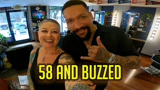 Watch A 58 Year Old Woman Get A Buzz Cut!