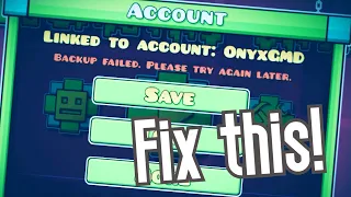 What to do if your GD account won't save! (How to not lose data) - Geometry Dash Tutorial