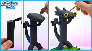 How to make Toothless Dancing Meme Sculpture in clay || Draw me a...