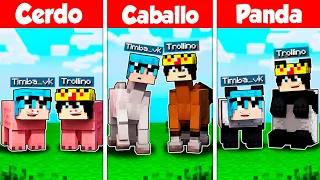 MINECRAFT pero Cada MINUTO Nos CONVERTIMOS en un ANIMAL DIFERENTE 😂 EL MEJOR ESCONDITE de Los COMPAS