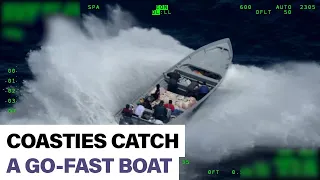 Watch smugglers heave cocaine into the ocean as Coast Guard closes in