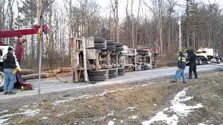 Logging Truck Un-Roll Over