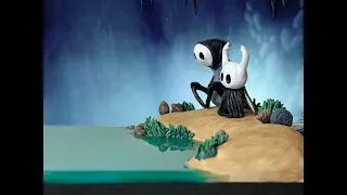 Polymer Clay diorama of Quirrel's Blue Lake scene in Hollow Knight