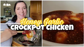 HONEY GARLIC CHICKEN IN THE CROCKPOT | Cook dinner with me 😍