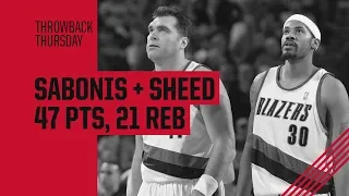 Throwback: Arvydas Sabonis and Rasheed Wallace combine for 47 pts and 21 rebounds in bizarre finish