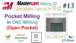 Mastercam Mill 2D - Open Pocket Milling Operation || Pocket Cutting || @VirenderSinghBhati