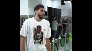 Jayson Tatum is feeling it pulls up to GM 4 in a Michael Jordan tee