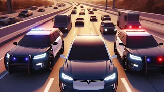 Chasing a Stolen Tesla in Roblox Ai Traffic