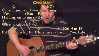 All I Want For Christmas Is You (Mariah Carey) Fingerstyle Guitar Cover Lesson with Chords/Lyrics