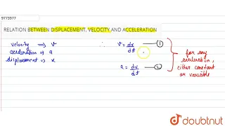 RELATION BETWEEN DISPLACEMENT, VELOCITY AND ACCELERATION