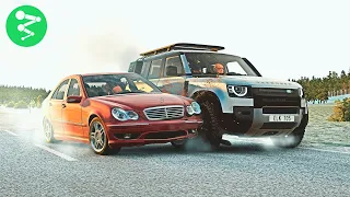 Dangerous Overtaking Car Crashes #7 - BeamNG Drive