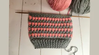 Красивый, эффектный и ОЧЕНЬ ПРОСТОЙ двухцветный узор СПИЦАМИ. Simple two-color pattern knitting!