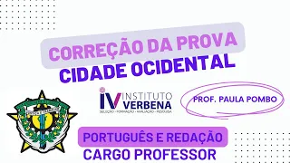 CORREÇÃO DA PROVA CIDADE OCIDENTAL