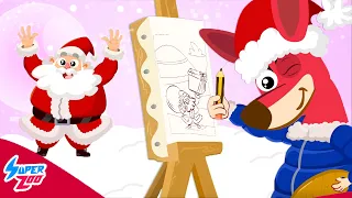 NEW! Learn the colors and draw Santa Claus! | Superzoo