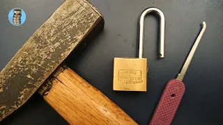 (picking 767) Watch till the end: Burg Wächter padlock picked and hammered open (surprise!)