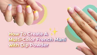 Different Color French Tips with Dip Powder | Nail Tutorial by DipWell