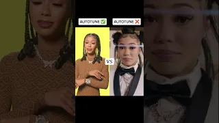 Coi Leray without AUTOTUNE vs AUTOTUNE 😱 #shorts #viral #autotune #music #coileray #twinnem