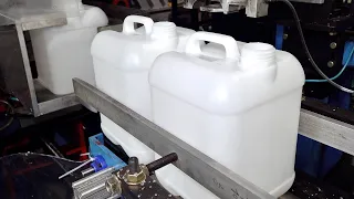 Plastic Container Manufacturing Process. Polyethylene Mass Production Factory in Korea