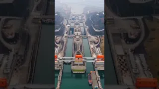 The Three Gorges Dam 5 step Ship Locks