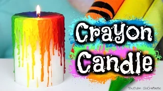 DIY CRAYON DRIP CANDLE - Melting Crayons - How To | SoCraftastic