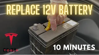 Tesla Model 3 12V Battery Replacement in 10 MINUTES How To DIY