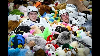 45,650 stuffed animals tossed onto ice in Hershey Bears' annual Teddy Bear Toss.