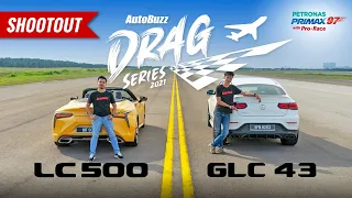 Drag Race: Lexus LC500 vs Mercedes-AMG GLC 43 Coupe, on KLIA runway - AutoBuzz.my