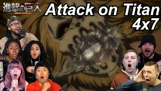 Attack on Titan 4x7 Reactions | Great Anime Reactors!!! | 【進撃の巨人】【海外の反応】