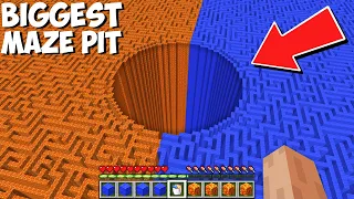 Where does THIS BIGGEST LAVA WATER PIT LEAD LOCATED IN HUGE MAZE in Minecraft ? LAVA vs WATER MAZE !