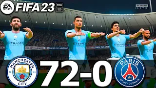 FIFA 23 - MESSI, RONALDO, MBAPPE, NEYMAR, ALL STARS | MANCHESTER CITY 72-0 PSG