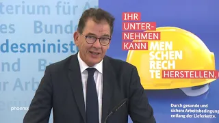 Lieferkettengesetz: Pressekonferenz der Minister Müller (CSU) und Heill (SPD)
