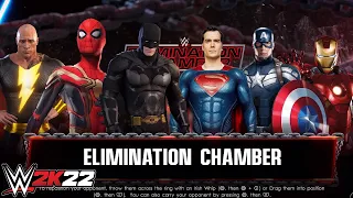 Marvel Vs. DC 6-Man Elimination Chamber Match - WWE 2K22 PS5 [4K]