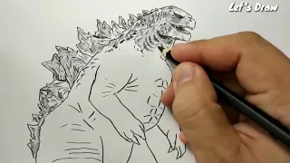 ASMR drawing godzilla / how to draw godzilla