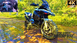 BMW R1200GS Adventure - The Crew Motorfest | Steering Wheel Shifter Gameplay