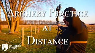 Archery Practice at Distance - 60 Yard Shots with Lighted Nocks