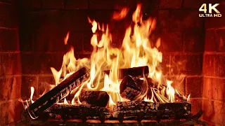 🔥 Crackling Fireplace Burning ~ Cozy 4K Christmas Fireplace Ambience