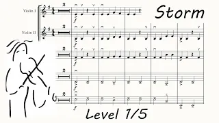 Storm. Music Score for String Orchestra. Play Along. Storm Orchestra. Violin Sheet Music.