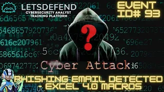 LetsDefend (SOC Analyst) - Event ID #93: Phishing Email Detected - Excel 4.0 Macros