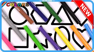 ( SHAPES ) Shapes Coloring Pages For Kids 💛 Big Marker Pencil  Glitter Coloring Pages Akn Kids House