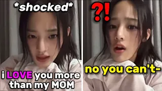 Minji's Reaction to "I Love You More Than My Mom" Comment During Phoning Live...