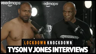 Mike Tyson and Roy Jones Jr interviews reacting to face off and weigh-ins