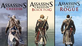 Assassin's Creed 3 vs Black Flag vs Rogue - Physics & Details Comparison
