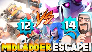 DESTROYING OVERLEVELED NOOBS ON MID LADDER😈-Clash Royale-