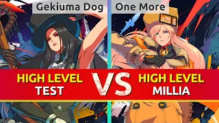 GGST ▰ Gekiuma Dog (Testament) vs One More (Millia). High Level Gameplay